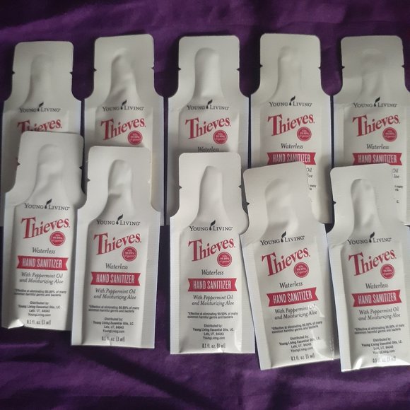 10 packages of Thieves hand sanitizer
